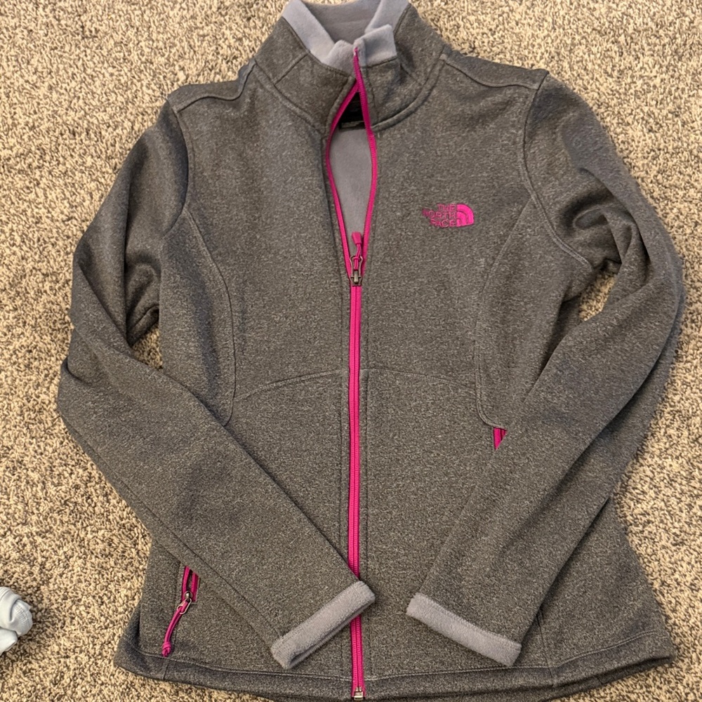 The North Face Women’s Charcoal and Magenta Fleece